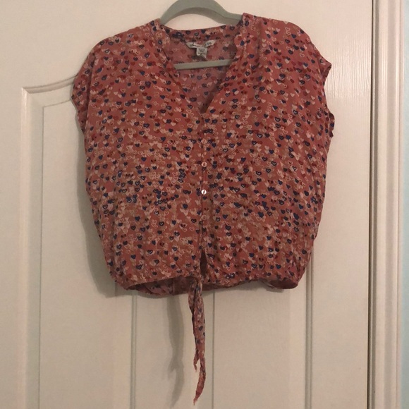 Pink knot tie and button up blouse - Picture 1 of 1